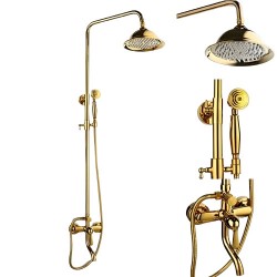 Επιτοίχια Στήλη Ντους Θερμομεικτική Χρυσή Γυαλιστερή Ρετρό The Box TBGD-1002